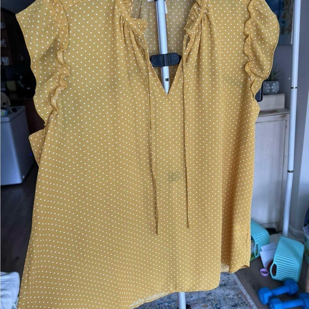 Yellow Polka Dot Women's summer Top